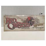16x6 in Metal RedCrested Flour Sign