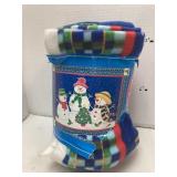 No Sew Fleece Throw Christmas Snowman