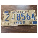 1  1968 Indiana License Plate