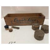 Vntg. County Line Cheese Factory Box, Wood Pieces