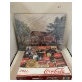 Coca Cola puzzle and poster