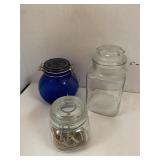 3 glass jars