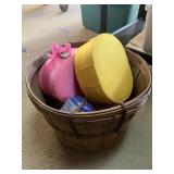 Basket with yarn