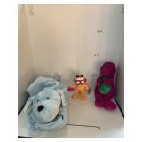 Barney, Garfield, stuffed dog