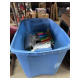 Tote with a pot and misc