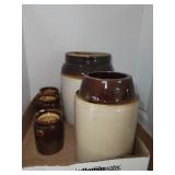 Lot of 5 Different Size Crocks