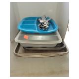 Cookie Sheets/Cake Pan/Silverware Etc