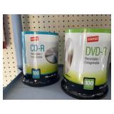 2 pc lot. 1 pkg. CD-R discs.100 ct. 1 pkg. DVD-R