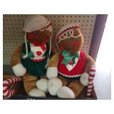 Plush Gingerbread Boy & Girl. Vintage. Circa