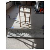 2 pc lot. Stamped Tin & wood shelf. With plate