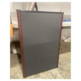 35in x 24in Gray Demand Board Fabric Mahogany