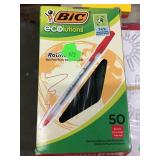 2 Boxes BIC Ecolutions Red Ink Pens