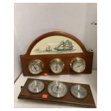 Vntg. Thermometer/Barometer/Humidity and Rain
