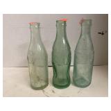 3 Vintage Coca Cola Bottles