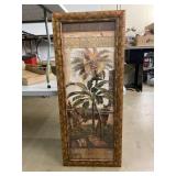Large Framed Tropical print  Approximately  22x53