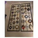 2 Decorative Metal Wall Hangings 12x35 ea