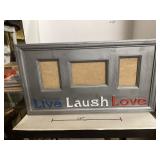Live Laugh Love Picture Frame. 24x13 in