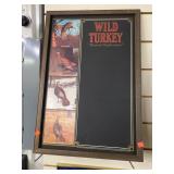 Framed Wild Turkey chalkboard   25x17 in
