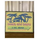 Vntg. Beach and Bikini Sign