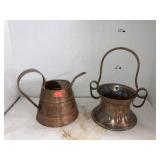 Bronze Watering Can and Basket