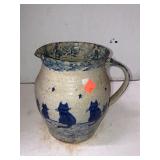 Cat Pottery Pitcher Decor