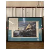 Edmund Fitzgerald Painting w/Info w/Frame