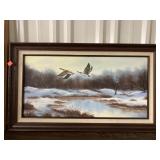 Geese Painting W/Wood Frame