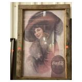 Vntg. Coco-Cola w/Wood Frame