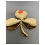 24 karat Gold. Electro plate. Clover with Irish