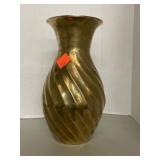 Heavy brass ? Vase. Made in India. Approx 10in
