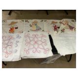 Large lot of vintage quilt squares. Stamped ready