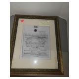 Framed COPY of Menu of the Titanic 1912