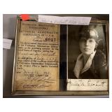 Amelia Earhart pilots license Reprint/ copy.