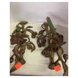 Vintage. Metal. Candle holders.  Wall mount.