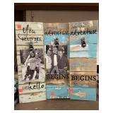 3 wood memo / picture boards. Wall hangings. 6x18