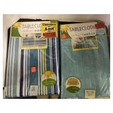 2 indoor/ outdoor tablecloths. 70in round & 70in