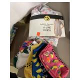Girls dress. Size L.  6pr ladies short socks.