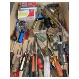 Large lot of screw drivers & misc tools.