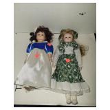 2 Cnt Porcelain Dolls