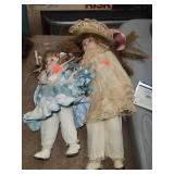 2 Cnt Porcelain Dolls