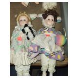 2 Cnt Porcelain Dolls