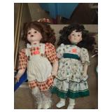 2 Cnt Porcelain Dolls