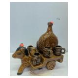 Tequila Cart w/Shot Glasses, Salt Shaker