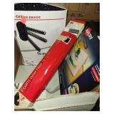 Box Lot of Office Supplies