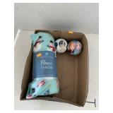 Snowman Fleece Throw, 2 Ct. Cartoon Balls
