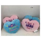 4 Ct. "Mom" Heart Shaped Pillows