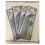 Qty 4 Packs HIC Stainless Steel Drinking Straws