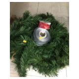 Christmas Garland With Lights and Ribbon