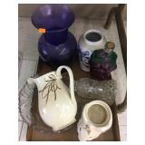 Flat of GlasswarePitcher, Planter, Vases and