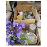 2  Box Lots of Glass/ Vases/ Planters Etc
